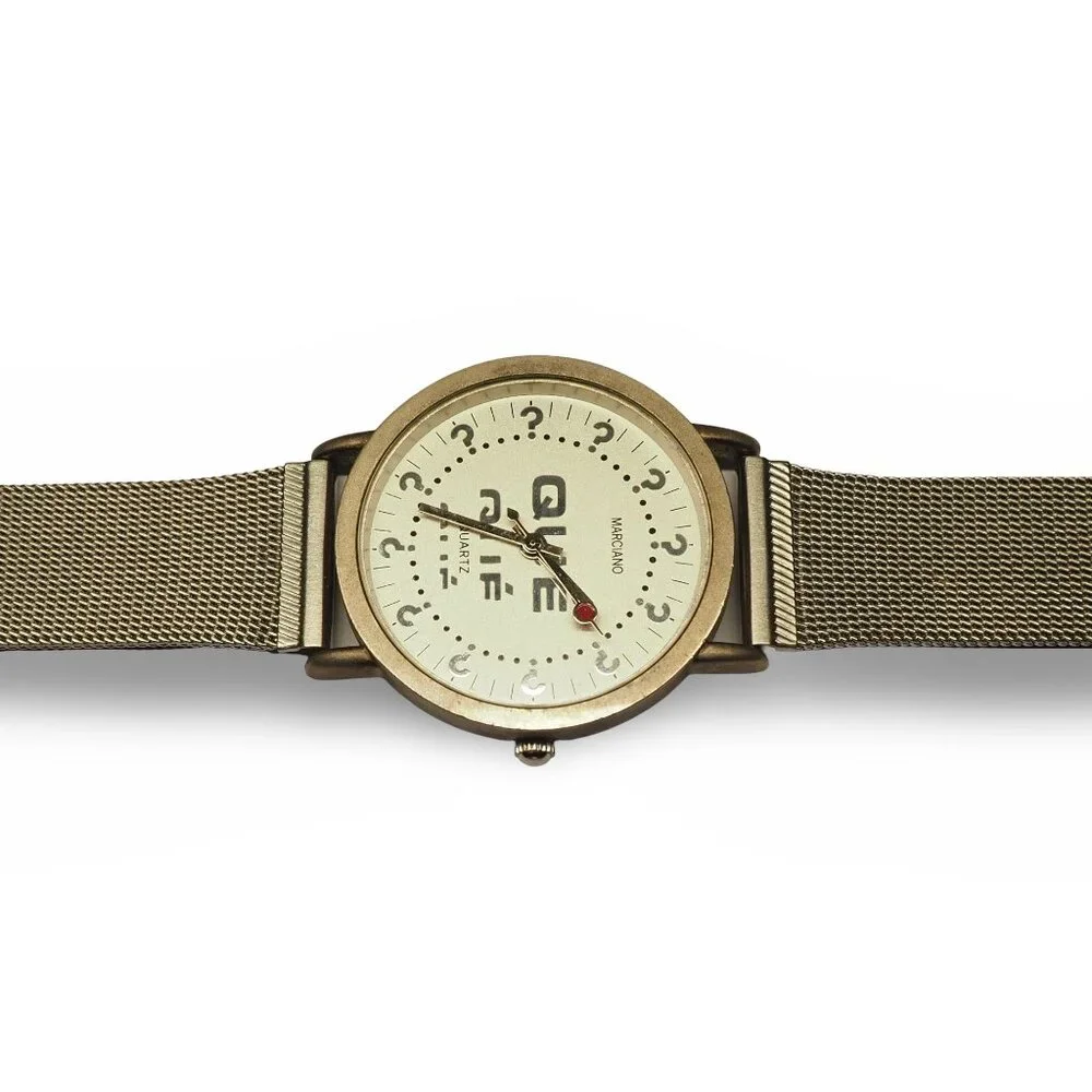 Marciano‎ (Guess) Que Vintage Mesh Band Unisex Watch- Silver - Needs Battery